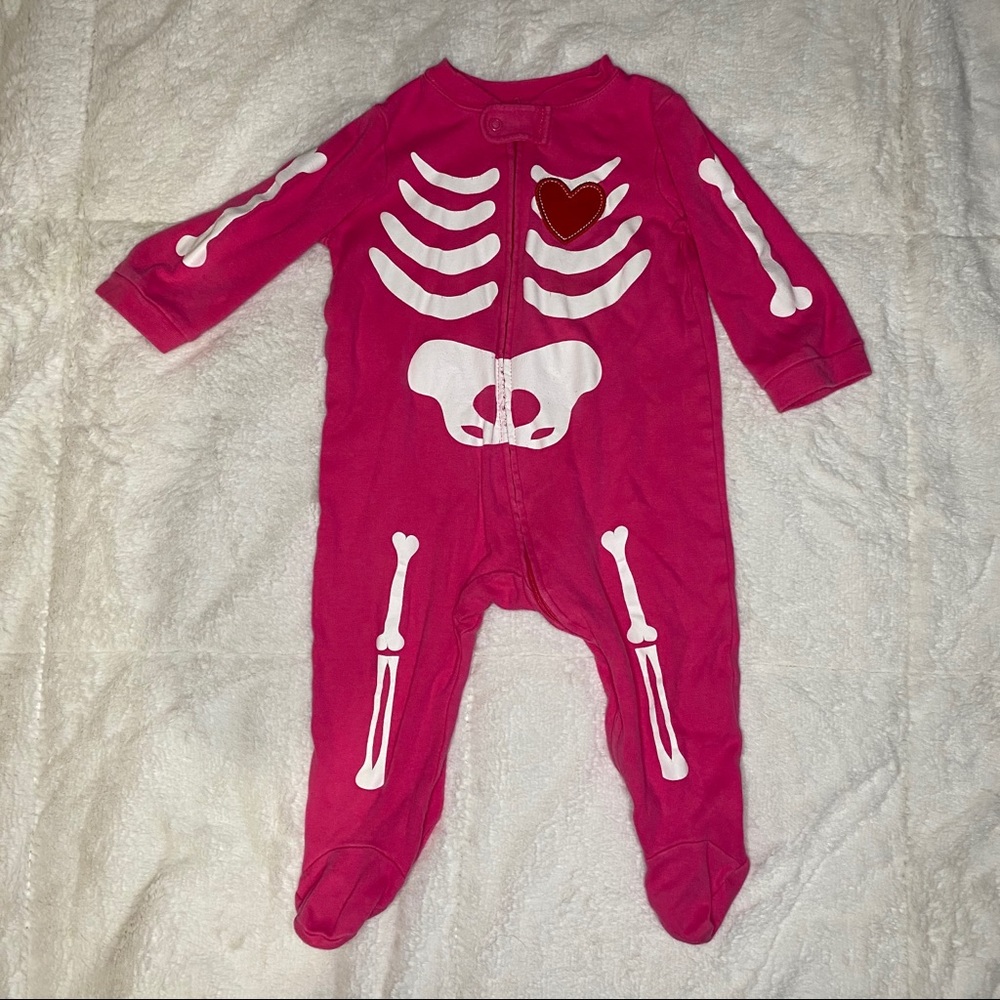 Pink skeleton one piece